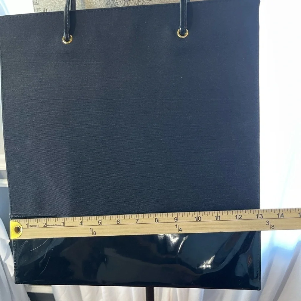Princess Marcella Borghese Black Canvas + Vinyl Tote